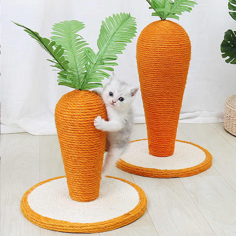Carrot Mini Sisal Cat Tree Kitten Scratching Post (4)